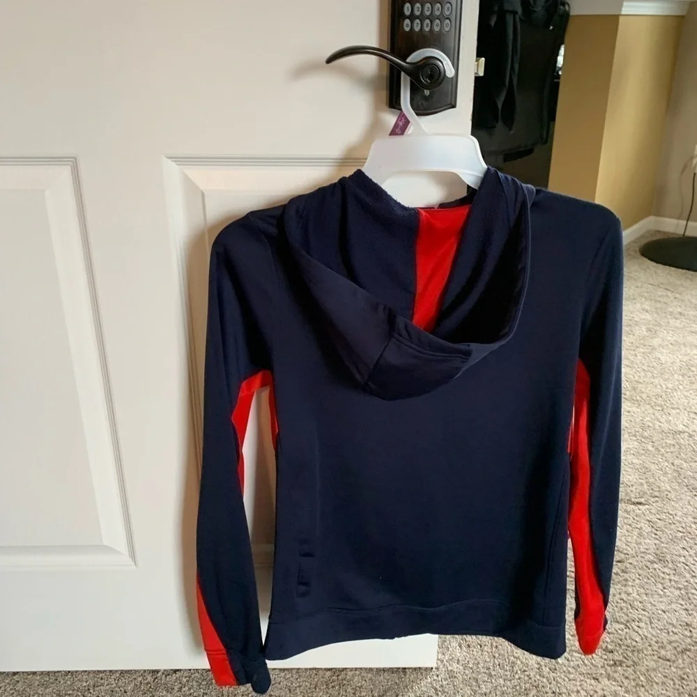NFL New England Patriots Kids 18 Navy Blue Full‎ Zip Hooded Jacket Performance